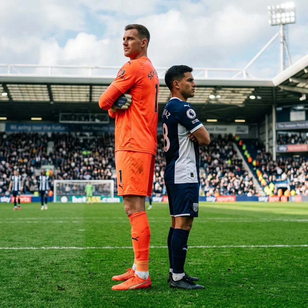 Two soccer players of noticeably different heights standing back-to-back on a professional pitch