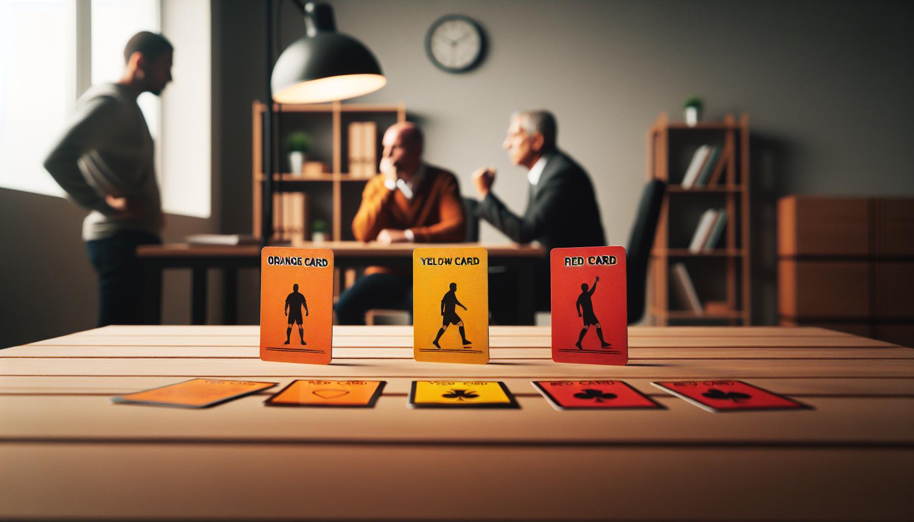 comparing the Orange ⁢Card to Yellow⁤ and red Cards