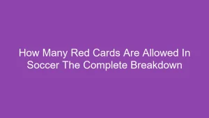 How Many Red Cards Are Allowed In Soccer The Complete Breakdown