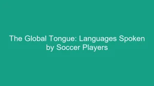 The Global Tongue: Languages Spoken by Soccer Players