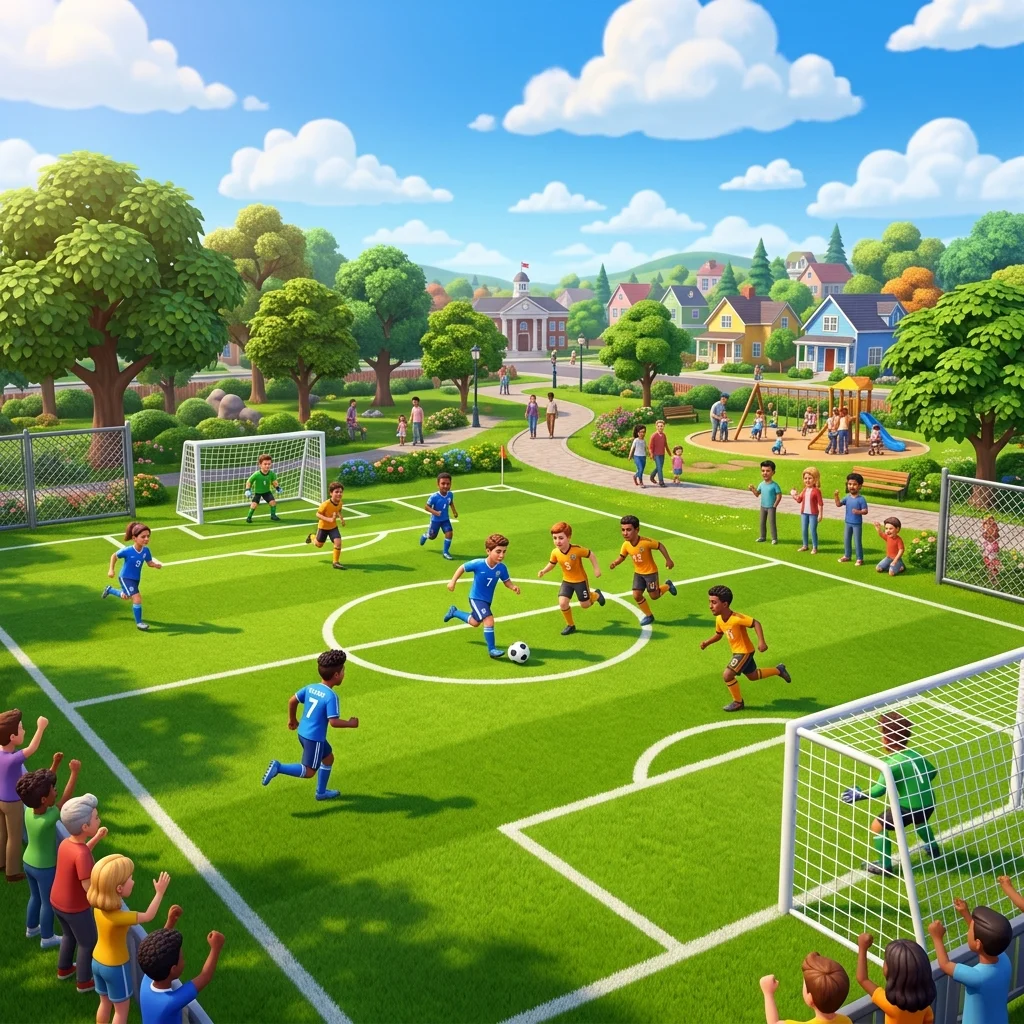 Sims Freeplay Soccer virtual field