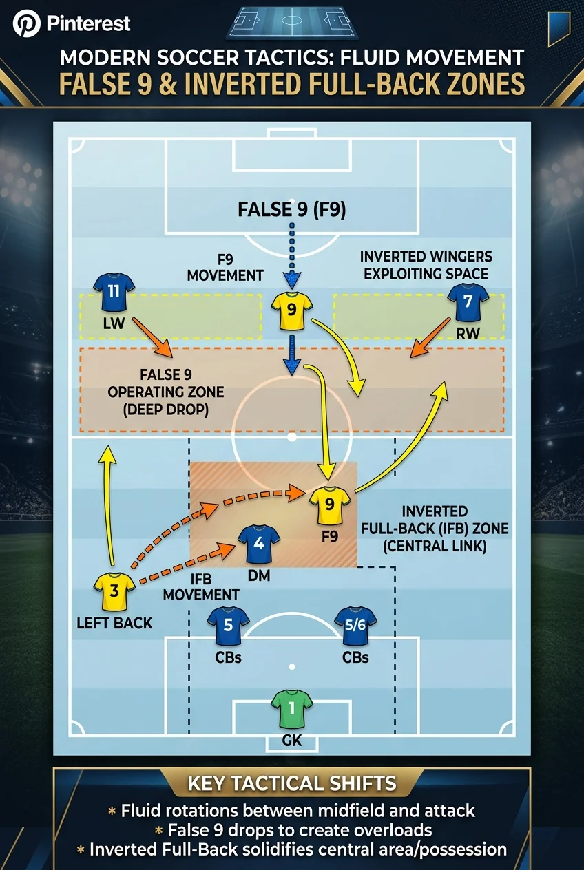 The Ultimate Soccer Position Responsibilities Matrix: 1-11 Master Cheat Sheet 11 Modern Hybrid Roles Position Responsibilities Matrix - False 9 and Inverted Full Backs (AI Generated Image)