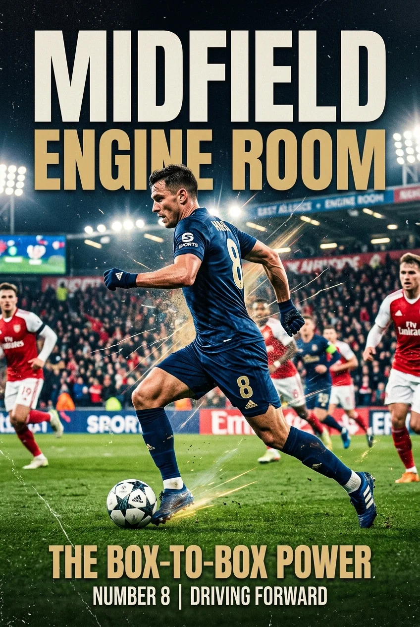 The Ultimate Soccer Position Responsibilities Matrix: 1-11 Master Cheat Sheet 7 Central Midfielder Position Responsibilities Matrix - Box to Box Engine (AI Generated Image)