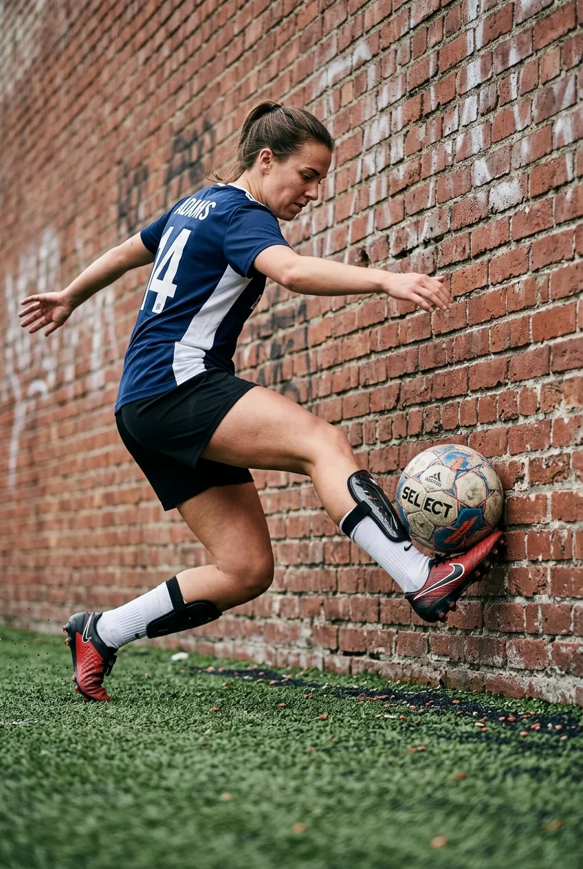 The 14-Day Solo Wall Passing Routine: Elite First Touch Protocol 2 The 14-Day Solo Wall Passing Routine - Ground Rebound Foundation inside foot control drill (AI Generated Image)
