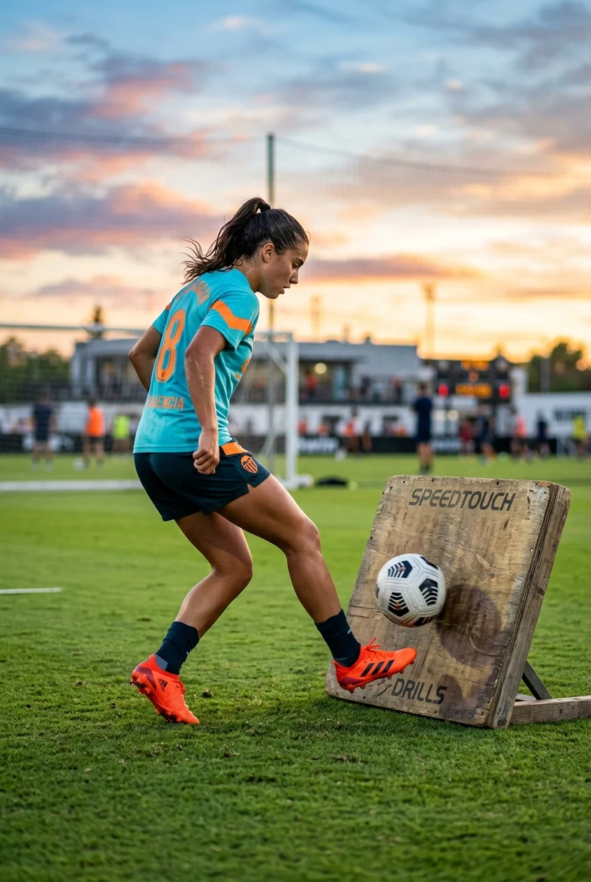 The 14-Day Solo Wall Passing Routine: Elite First Touch Protocol 10 The 14-Day Solo Wall Passing Routine - Wall Rebounder Board Speed Challenge drill (AI Generated Image)