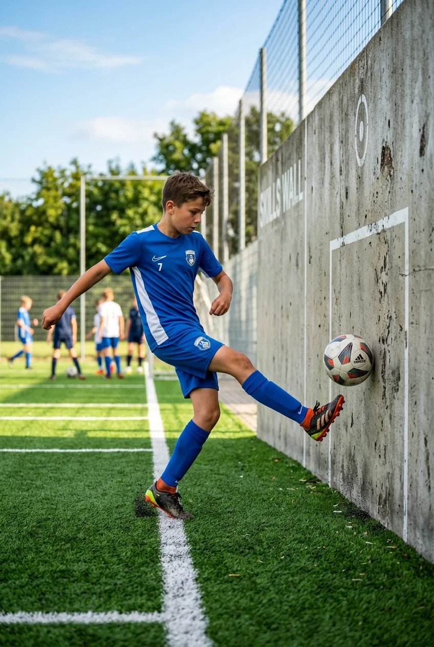 The 14-Day Solo Wall Passing Routine: Elite First Touch Protocol 1 The 14-Day Solo Wall Passing Routine - Elite first touch soccer rebound training protocol (AI Generated Image)