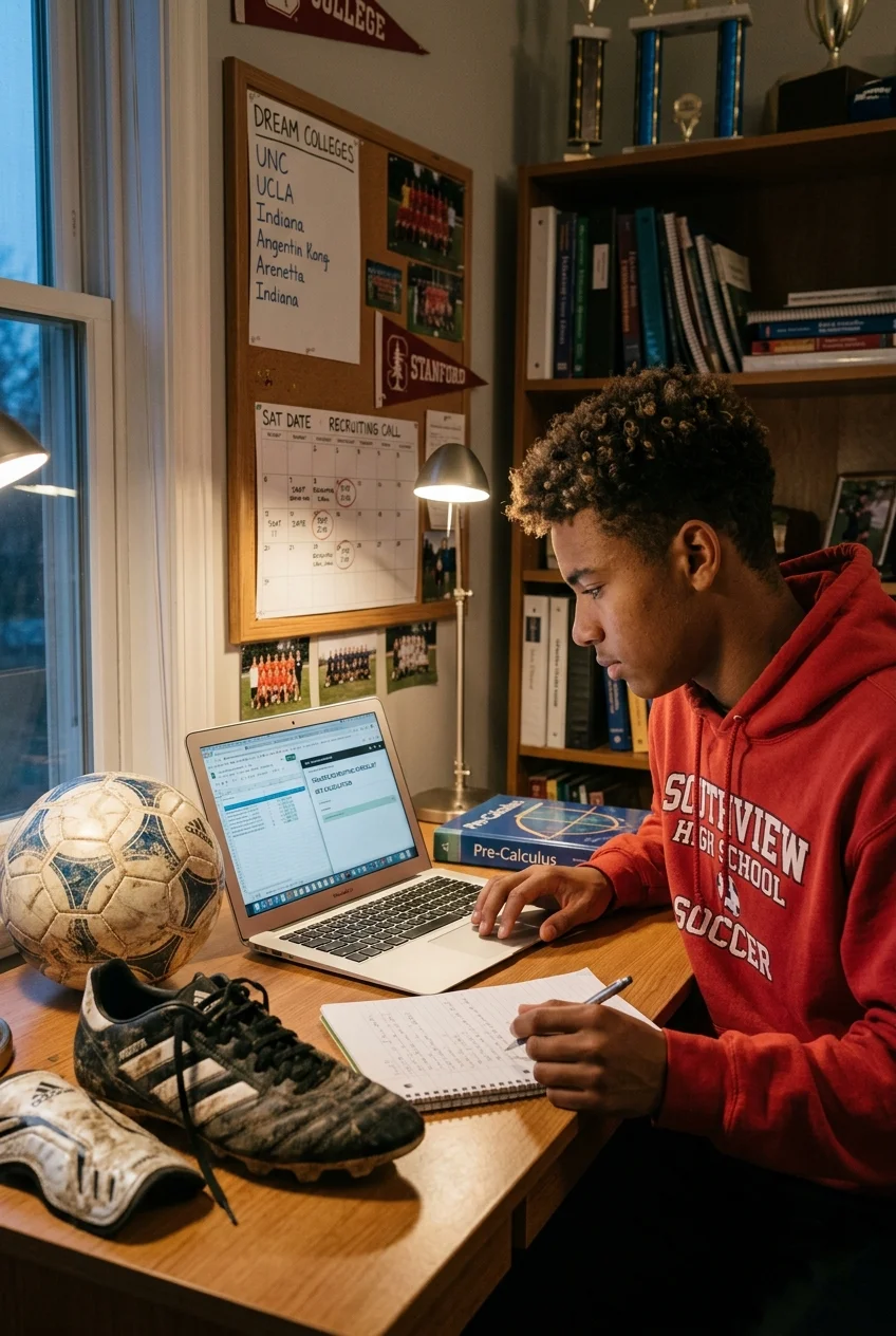 What College Scouts Look For in Wingers: 10-Point Checklist 9 What College Scouts Look For in Wingers (Checklist) - NCAA Eligibility Center Standards & Academic Recruiting Readiness (AI Generated Image)