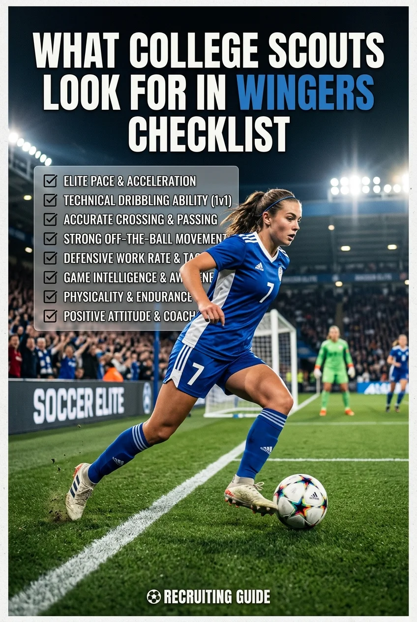 What College Scouts Look For in Wingers: 10-Point Checklist 1 What College Scouts Look For in Wingers (Checklist) recruiting guide (AI Generated Image)